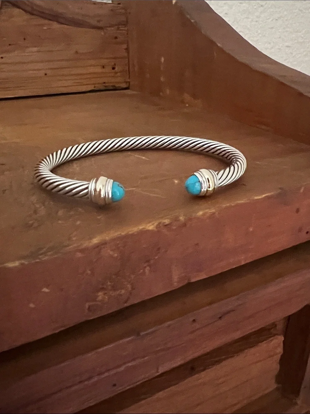 David Yurman turquoise cuff 4mm - Picture 5 of 6